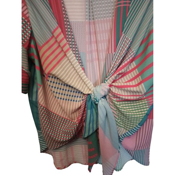 umgee USA Multi Color Short Ruffle Sleeve top Size S - Picture 4 of 7